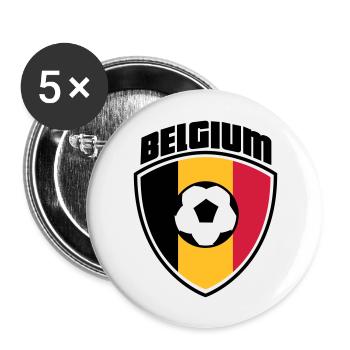 Belgien - Buttons groß 56 mm (5er Pack) - Weiß - Vorne