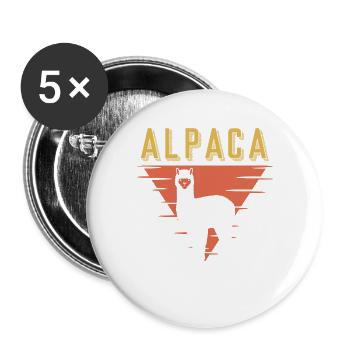 Alpaka - Buttons groß 56 mm (5er Pack) - Weiß - Vorne