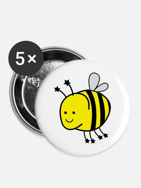 lustige_biene - Buttons large 2.2''/56 mm (5-pack) - white