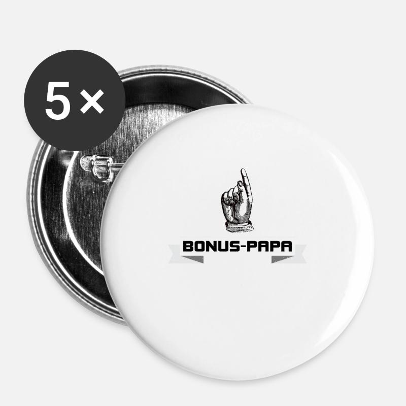 This is what a really cool bonus dad looks like - Buttons large 2.2''/56 mm (5-pack) - white