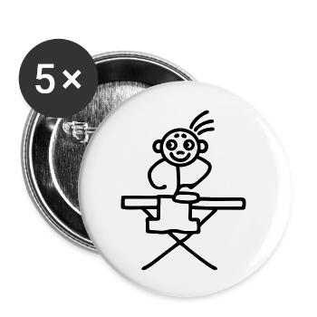 Bügeln Hausmann - Buttons groß 56 mm (5er Pack) - Weiß - Vorne