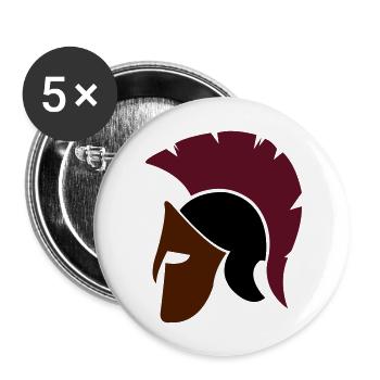 sparta_helm_2 - Buttons groß 56 mm (5er Pack) - Weiß - Vorne