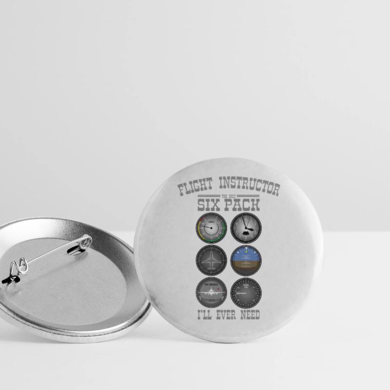 FLIGHT INSTRUCTOR SIXPACK Gift For Flight Instructors Buttons large 2.2''/56 mm (5-pack)