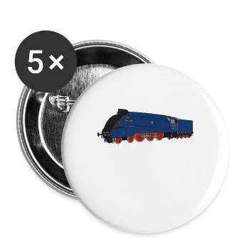 Mallard fastest British Steam locomotive Dampflok - Buttons groß 56 mm (5er Pack) - Weiß - Vorne