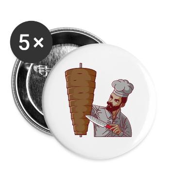 DÖNER KEBAP BAE Cuts In The Döner Restaurant - Buttons large 2.2''/56 mm (5-pack) - white - Front