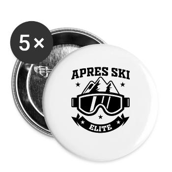 Ski skiing Aires Ski Elite - Buttons large 2.2''/56 mm (5-pack) - white - Front