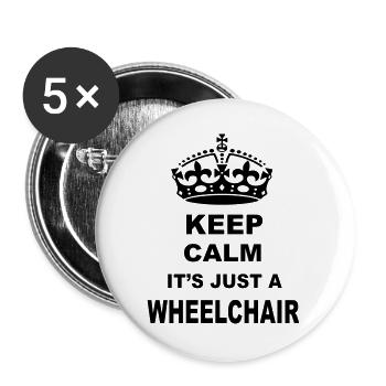 Bleiben Sie ruhig, es ist nur ein Rollstuhl # - Buttons groß 56 mm (5er Pack) - Weiß - Vorne
