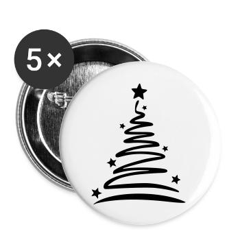 Weihnachtsbaum - Buttons groß 56 mm (5er Pack) - Weiß - Vorne