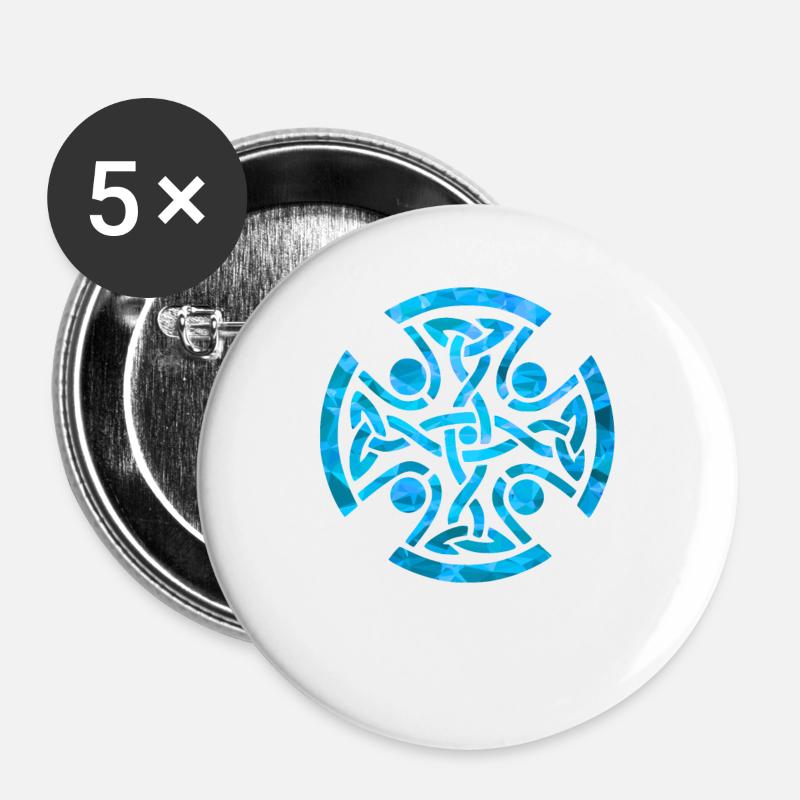 Keltischer Knoten - Buttons groß 56 mm (5er Pack) - Weiß
