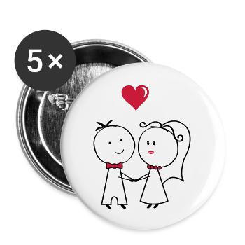 ehepaar_2 - Buttons groß 56 mm (5er Pack) - Weiß - Vorne