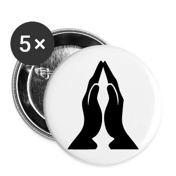 praying_hands_01 - Buttons groß 56 mm (5er Pack) - Weiß - Vorne