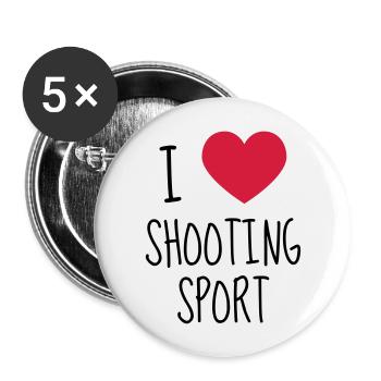 Sportschießen Schütze Sport Sportler Spieler - Buttons groß 56 mm (5er Pack) - Weiß - Vorne