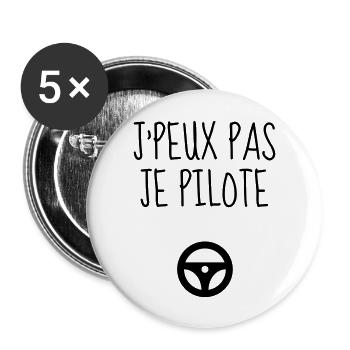 Fahrer Fahren Sport Auto Spieler - Buttons groß 56 mm (5er Pack) - Weiß - Vorne