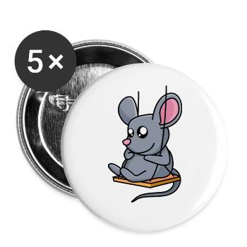 Souris souris swing - conception - Lot de 5 grands badges (56 mm) - blanc - Devant