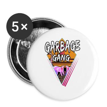 Ordures - Lot de 5 grands badges (56 mm) - blanc - Devant