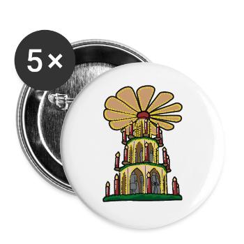 Christmas pyramid Erzgebirge pyramid Christmas - Buttons large 2.2''/56 mm (5-pack) - white - Front