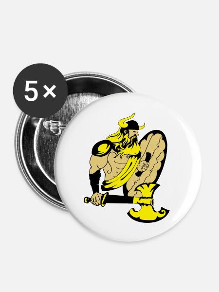 wikinger - Buttons groß 56 mm (5er Pack) - Weiß