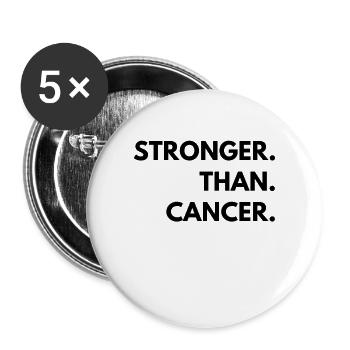 Stronger than cancer - Buttons large 2.2''/56 mm (5-pack) - white - Front