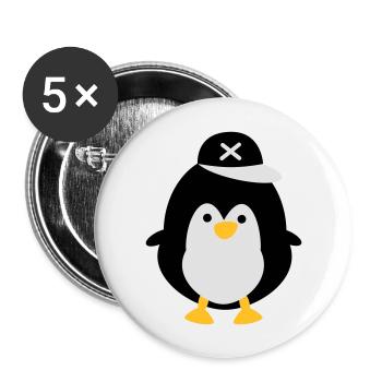 Cute penguin - Buttons large 2.2''/56 mm (5-pack) - white - Front