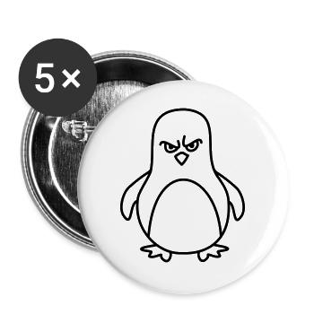 lustiger pinguin - Buttons groß 56 mm (5er Pack) - Weiß - Vorne