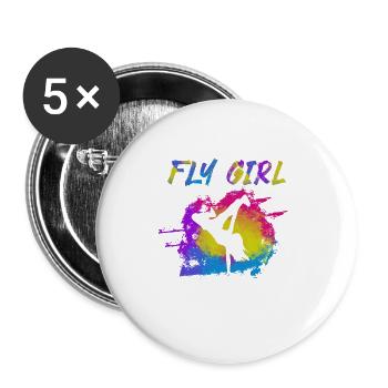 Breakdance Bboying Gift I Breakdancing - Buttons large 2.2''/56 mm (5-pack) - white - Front