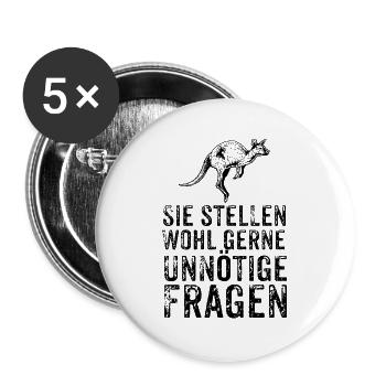 Känguru - Buttons groß 56 mm (5er Pack) - Weiß - Vorne