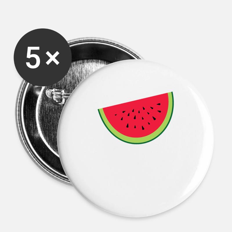 watermelon - Buttons large 2.2''/56 mm (5-pack) - white
