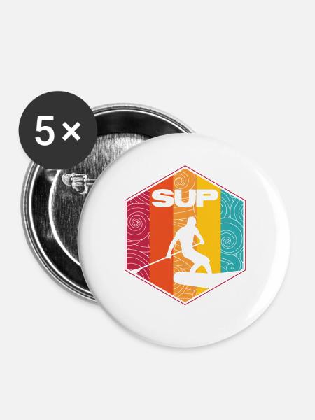 SUP - Buttons groß 56 mm (5er Pack) - Weiß