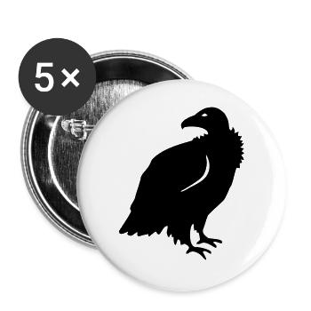 Geier - Buttons groß 56 mm (5er Pack) - Weiß - Vorne