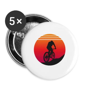 Mountainbike - Sunset - Buttons groß 56 mm (5er Pack) - Weiß - Vorne