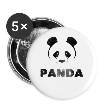 Panda - Rettet den Panda - Buttons groß 56 mm (5er Pack) - Weiß - Vorne