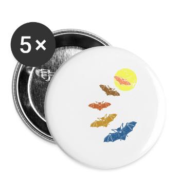 chauve-souris - Lot de 5 grands badges (56 mm) - blanc - Devant