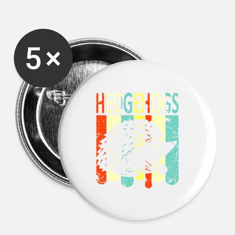 Hedgehog - Buttons large 2.2''/56 mm (5-pack) - white