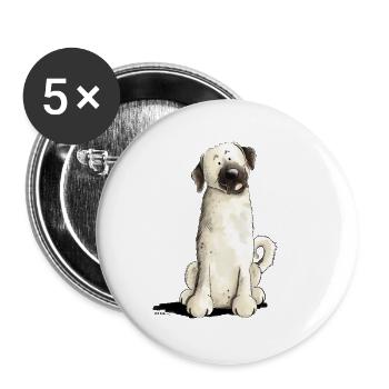Kangal drôle I chien de bande dessinée - Lot de 5 grands badges (56 mm) - blanc - Devant