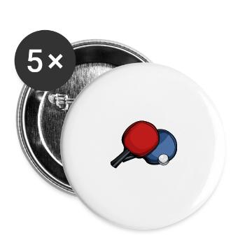 Tischtennis Therapie Shirt - Buttons groß 56 mm (5er Pack) - Weiß - Vorne