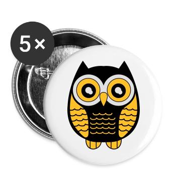 eule_02 - Buttons large 2.2''/56 mm (5-pack) - white - Front
