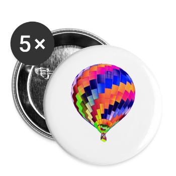 Montgolfière - Lot de 5 grands badges (56 mm) - blanc - Devant