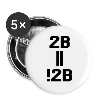 2B || ! 2B - Lot de 5 grands badges (56 mm) - blanc - Devant