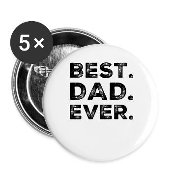 Best Dad Ever - Buttons large 2.2''/56 mm (5-pack) - white - Front
