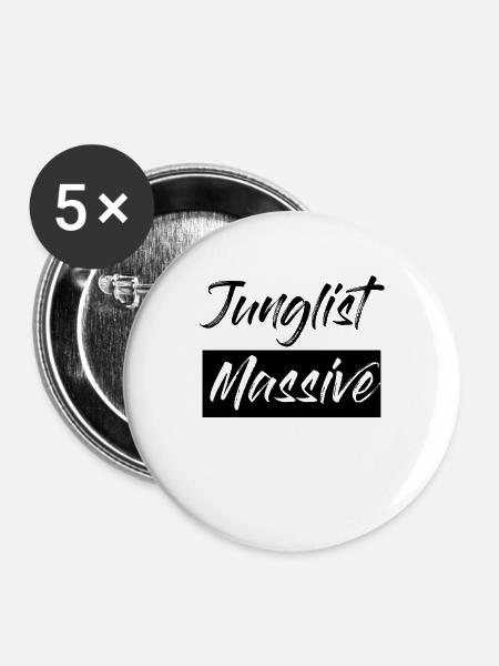 Drum And Bass Junglist Massive DnB - Buttons groß 56 mm (5er Pack) - Weiß