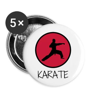 Karate / Karateka / Martial Arts / Fight - Buttons large 2.2''/56 mm (5-pack) - white - Front