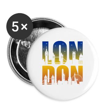 Londres - Lot de 5 grands badges (56 mm) - blanc - Devant