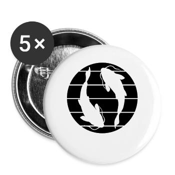 Poisson koi - Lot de 5 grands badges (56 mm) - blanc - Devant