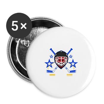 Gardien de l'entraîneur de hockey sur glace disant tshirt - Lot de 5 grands badges (56 mm) - blanc - Devant