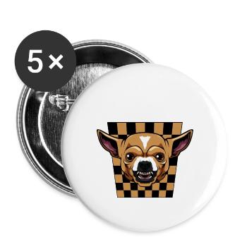 Chihuahua Costume Motif - Lot de 5 grands badges (56 mm) - blanc - Devant