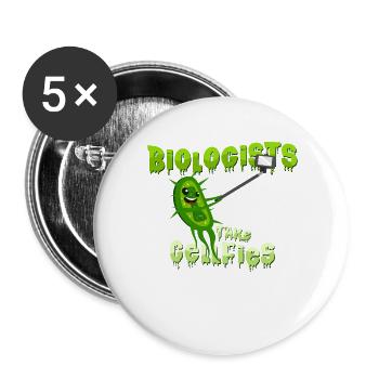 Biologen Zellen Selfie - Buttons groß 56 mm (5er Pack) - Weiß - Vorne