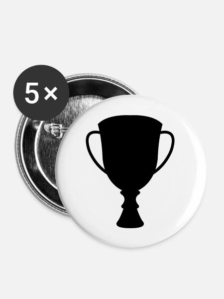 pokal - Buttons groß 56 mm (5er Pack) - Weiß