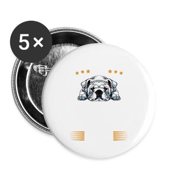 Nur Bulldog Gespräche Heute - Buttons groß 56 mm (5er Pack) - Weiß - Vorne