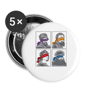 Leonardo Donatello Michelangelo Raphael gift - Buttons large 2.2''/56 mm (5-pack) - white - Front