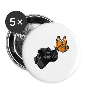 Only one girl loves photography - Buttons large 2.2''/56 mm (5-pack) - white - Front